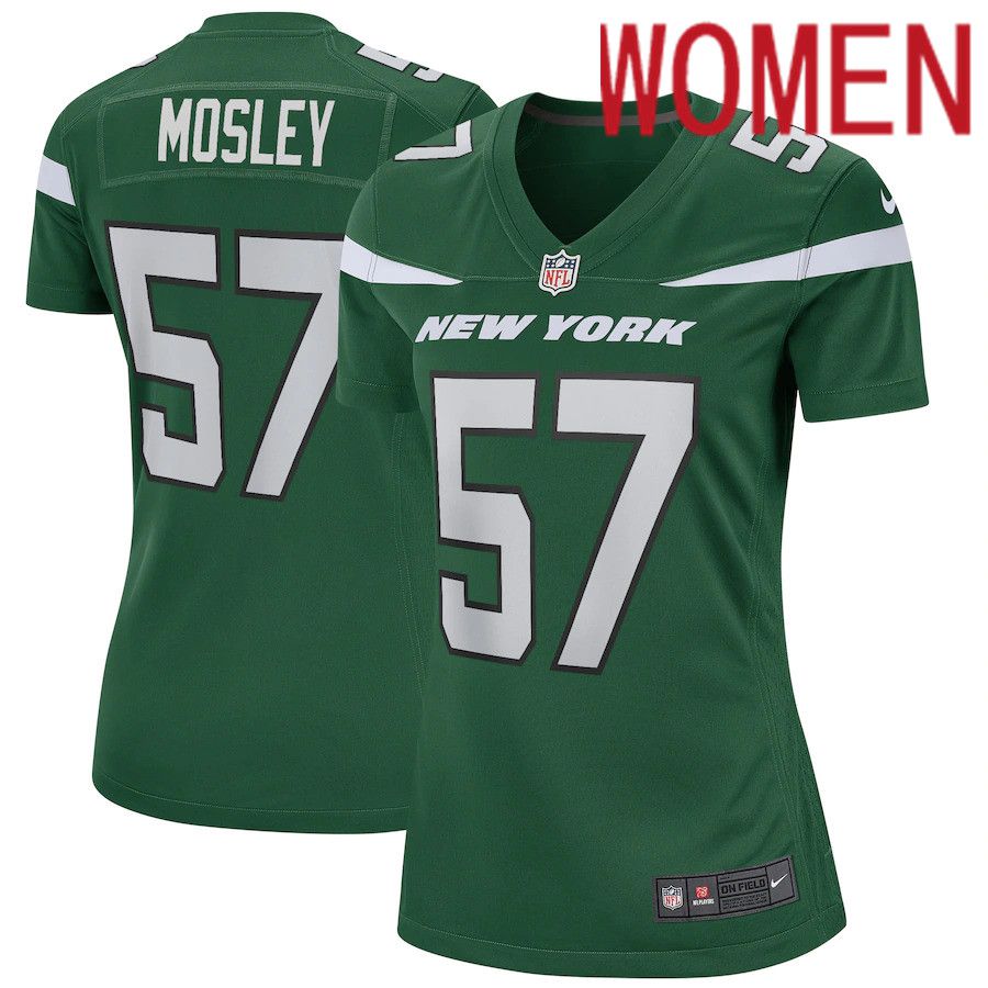 Women New York Jets #57 C.J. Mosley Nike Gotham Green Game Player NFL Jersey->women nfl jersey->Women Jersey